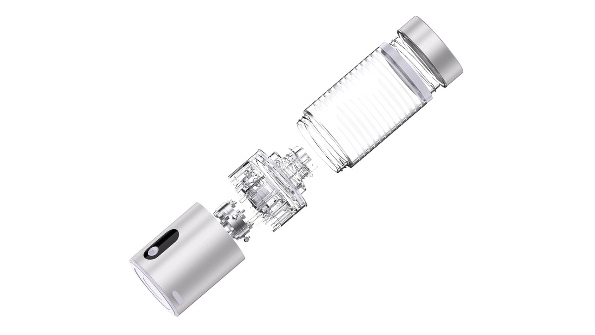 Exploded view of the Fulmor hydrogen water bottle architecture